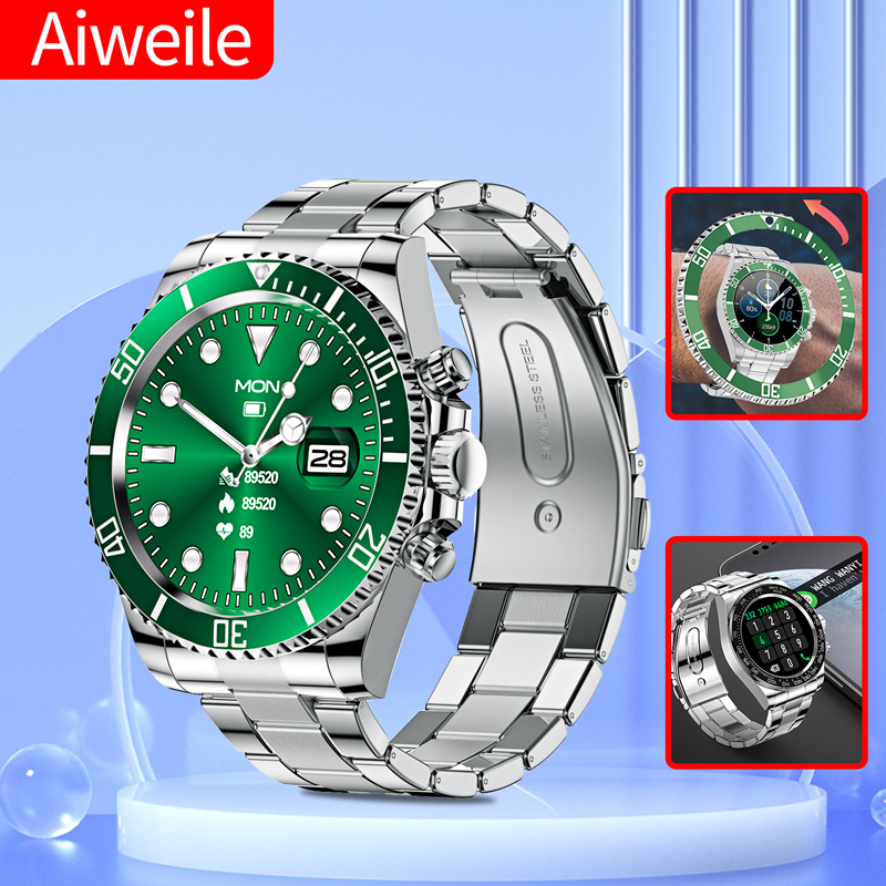 Korean Luxury Lifestyle - Aiweile-reloj inteligente AW12 para hombre, cronógrafo